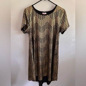 LuLaRoe Gold Foil Carly Dress